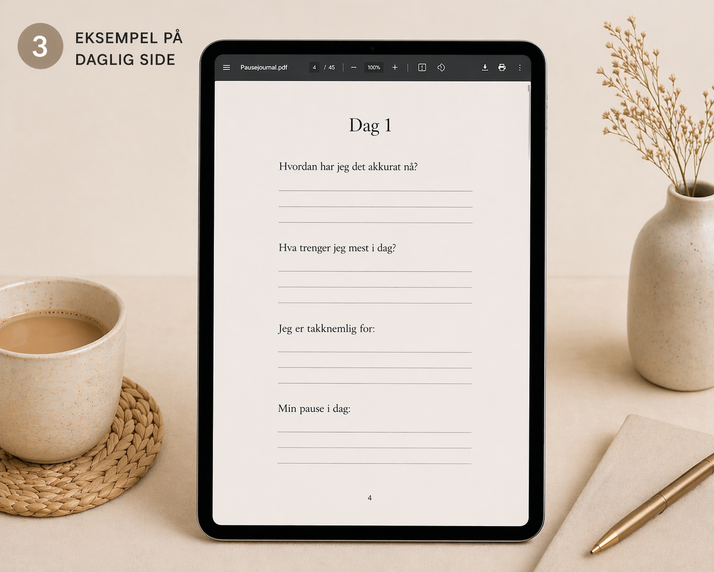 Pausejournal – 30 dager til mer ro og nærvær | Digital PDF